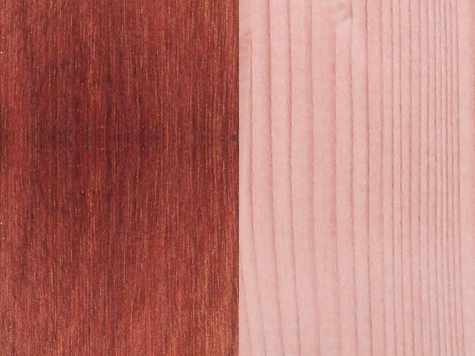 Color comparison between Massaranduba and Redwood decking
